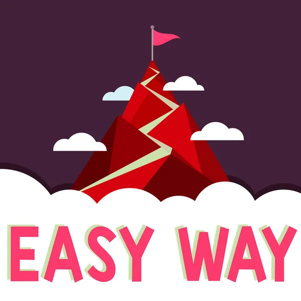 Wyświetlacz Koncepcyjny Easy Way Business Showcase Podejmowania Trudnych Decyzji Między — Zdjęcie stockowe