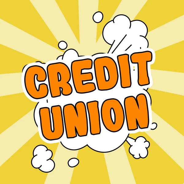 Exibição Conceitual Credit Union Concept Significa Associação Cooperativa Que Faz — Fotografia de Stock