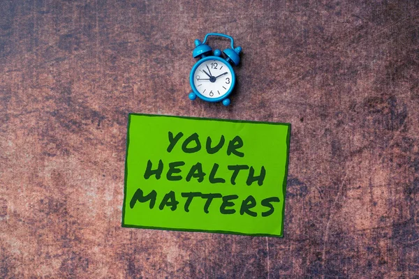 Tekst Bijschrift Presenteren Van Gezondheid Matters Business Showcase Goede Gezondheid — Stockfoto