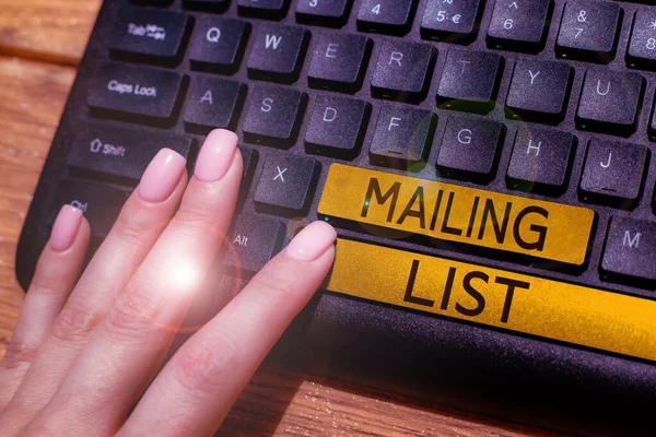 Mailing List Business Concept List Persone Che Iscrivono Una Distribuzione — Foto Stock