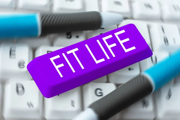 Textschild Mit Fit Life Konzeptfoto Zur Aufrechterhaltung Eines Gesunden Gewichts — Stockfoto