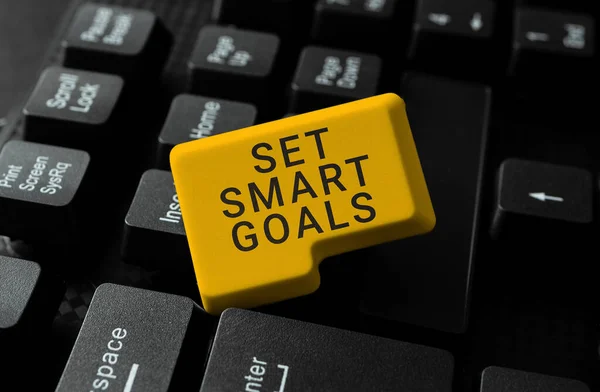 stock image Sign displaying Set Smart Goals, Business showcase Establish achievable objectives Make good business plans