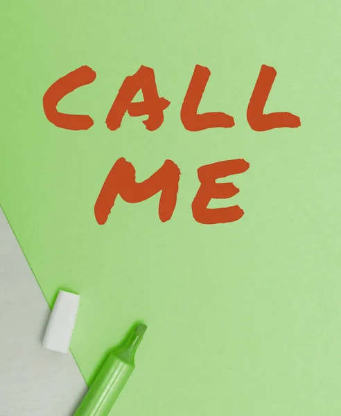 Sign Displaying Call Επιχειρηματική Επισκόπηση Ζητώντας Τηλεφωνική Επικοινωνία Για Μιλήσουμε — Φωτογραφία Αρχείου