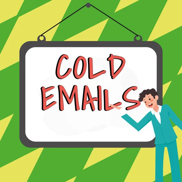 Text Caption Presenting Cold Emails Business Approach Unsolicited Email Sent — ストック写真