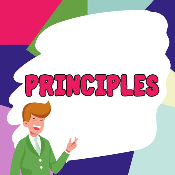Teksten Weergeven Principes Woord Voor Fundamentele Waarheid Dat Als Basis — Stockfoto