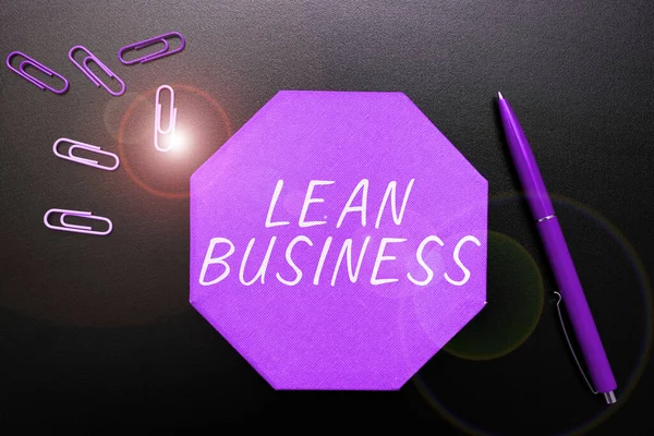Handschrifttekst Lean Business Word Geschreven Verbetering Van Afvalminimalisatie Zonder Productiviteit — Stockfoto