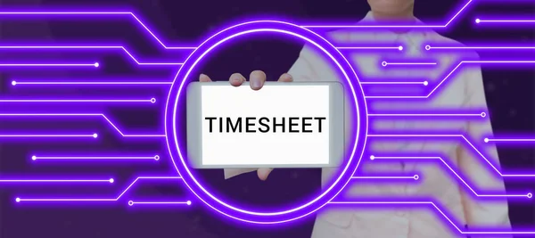 stock image Inspiration showing sign Timesheet, Concept meaning graphical representation of period time on which events are marked