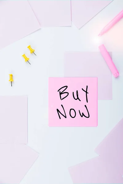 Yazısı Işareti Buy Now Internet Concept Birinden Ürününüzü Satın Almasını — Stok fotoğraf