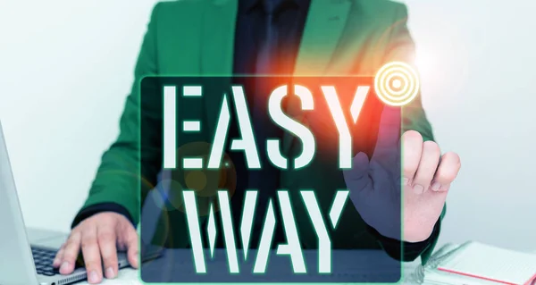 Podpis Koncepcyjny Easy Way Business Idea Podejmowania Trudnych Decyzji Między — Zdjęcie stockowe