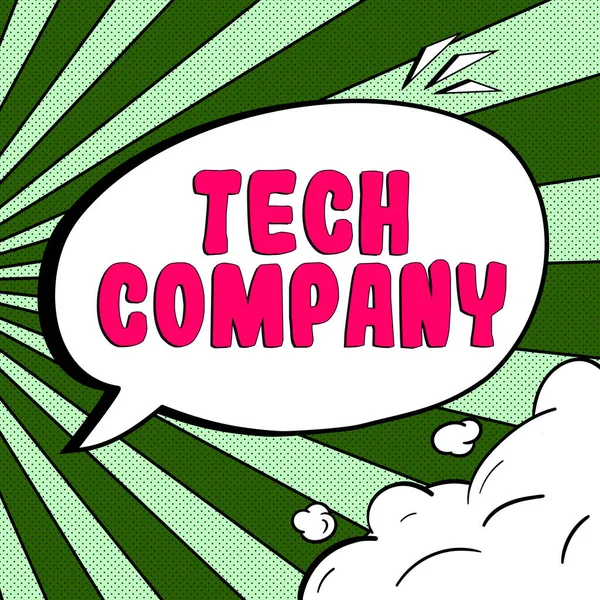 Señal Escritura Mano Tech Company Palabra Para Una Empresa Que — Foto de Stock