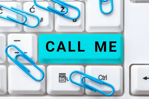 Bildunterschrift Call Word Written Bitten Telefonische Kommunikation Über Etwas Sprechen — Stockfoto
