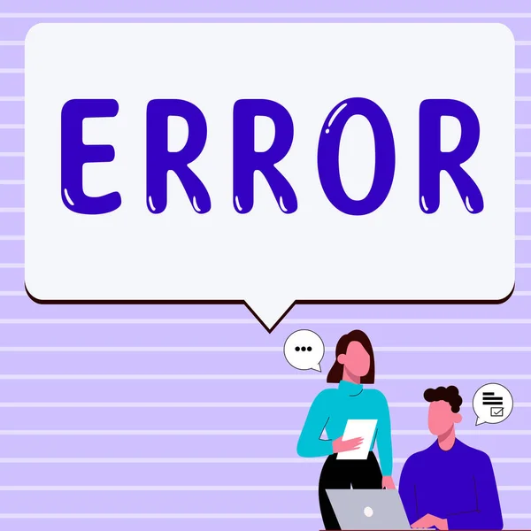 Zeichen Das Fehler Wort Für Fehler Anzeigt Bedingung Verhalten Falsch — Stockfoto
