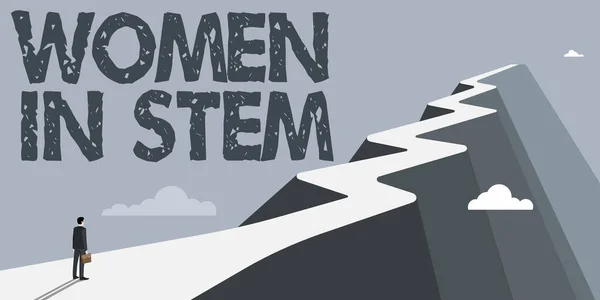 Texto Para Caligrafia Women Stem Business Overview Ciência Tecnologia Engenharia — Fotografia de Stock