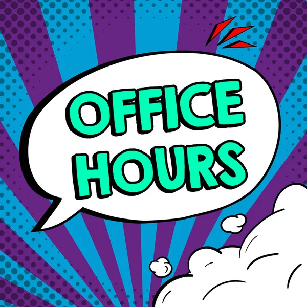 Schrijven Met Tekst Office Hours Word Hours Which Business Normal — Stockfoto