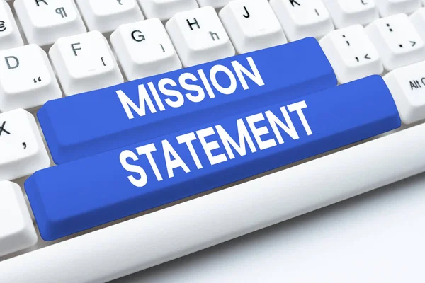 Texto Conceptual Mission Statement Concept Meaning Resumen Formal Los Objetivos — Foto de Stock