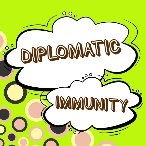 Text Sign Showing Diplomatic Immunity Business Concept Law Gives Foreign — Zdjęcie stockowe