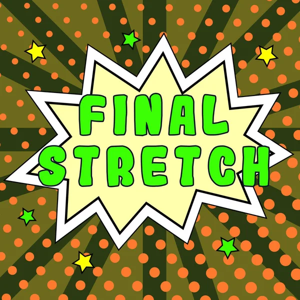 Konzeptshow Final Stretch Business Showcase Last Leg Schlussrunde Ultimatives Bühnenfinale — Stockfoto