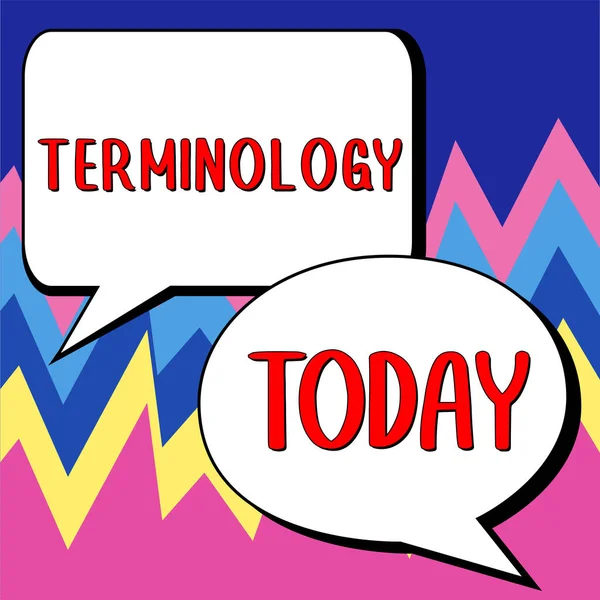 Handschrifttekst Terminologie Zakelijke Benadering Gebruikte Termen Met Bijzondere Technische Toepassing — Stockfoto