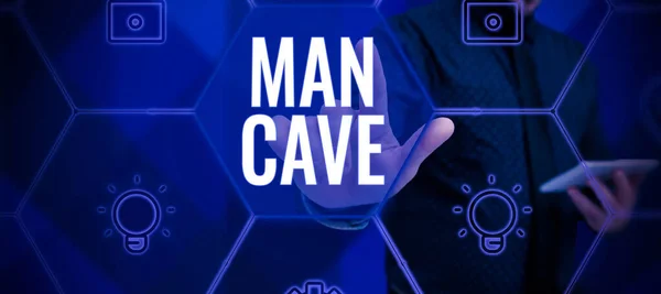 Writing Displaying Text Man Cave Conceptual Photo Room Space Area — Fotografia de Stock