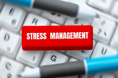 Stres Yönetimi kavramsal gösterim, iş genel değerlendirmesi, stresi azaltan davranış ve düşünce yolları.