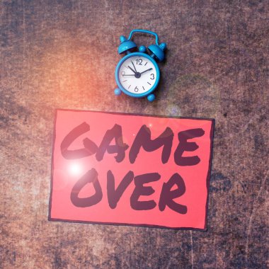 Inspiration showing sign Game Over, Business showcase A situation in a particular sport that reach his finals or ending