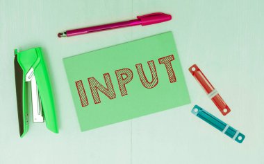 Enerji veya bilgi yoluyla cihazın sisteme girdiği girdi, iş vitrini konumunu göster