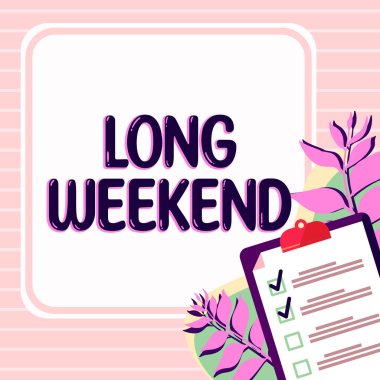 Uzun Hafta Sonu kavramsal görüntüleme, Uzun Tatil Mevsimi Uzun Tatil Konsepti Dinlenme Zamanı