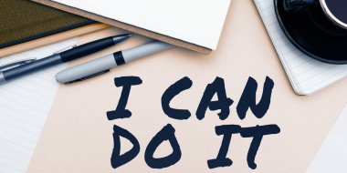 El yazısı I can do it, kavramsal yaşlılık kabul etmek ve meydan okumak için istekli iyi tutum