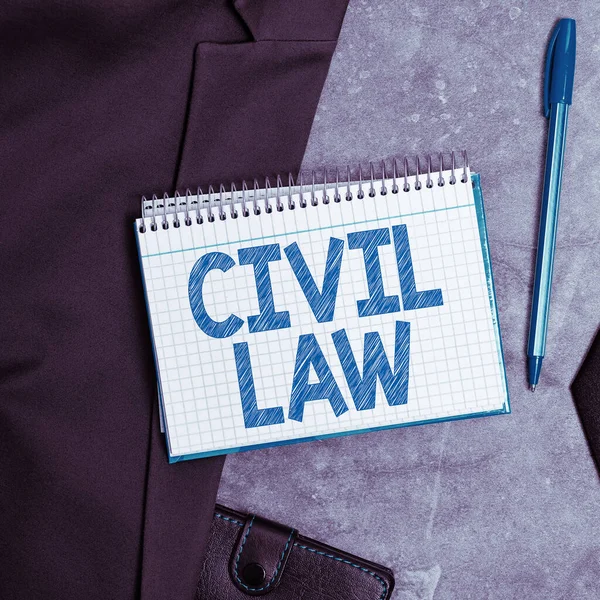 Conceptual Caption Civil Law Business Overview Law Concerned Private Relations — Zdjęcie stockowe