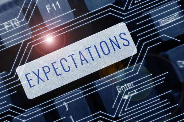 Text Sign Showing Expectations Word Written Strong Belief Something Happen — Stock Photo, Image