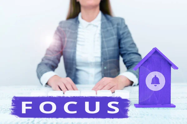 Conceptueel Bijschrift Focus Bedrijfsoverzicht Staat Kwaliteit Van Het Hebben Produceren — Stockfoto