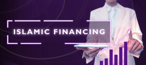 Texto Que Presenta Financiación Islámica Actividad Word Banking Inversión Que —  Fotos de Stock