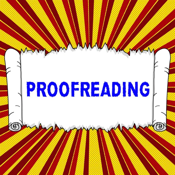 Conceptual Display Proofreading Conceptual Photo Act Reading Marking Spelling Grammar — Stock Photo, Image