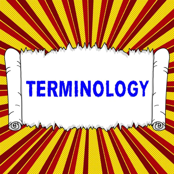 Натхнення Використанням Знаку Термінологія Слово Термінів Використовуються Конкретним Технічним Застосуванням — стокове фото