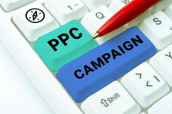 Handschriftliche Zeichen Ppc Kampagne Internet Konzept Verwenden Ppc Ihre Produkte — Stockfoto