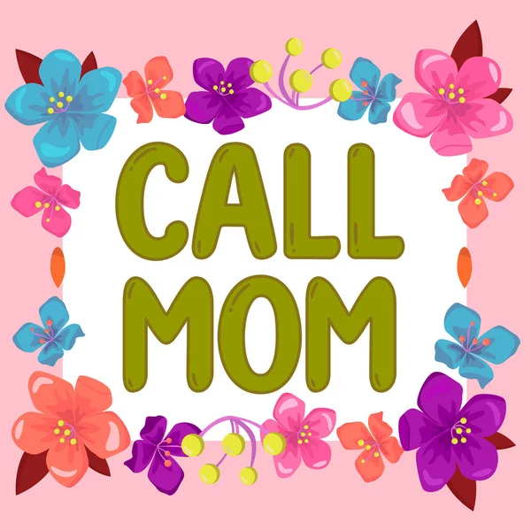 Hand Writing Sign Call Mom Internet Concept Attempting Communicate Mother — Stock Photo, Image