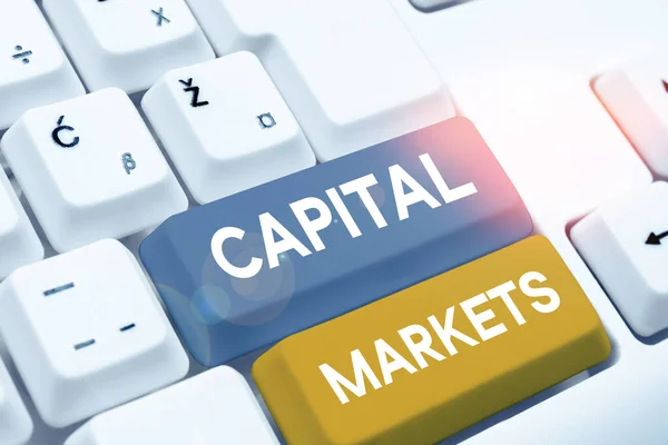 Skriva Visa Text Kapitalmarknader Word Skrivet Tillåt Företag Att Samla — Stockfoto