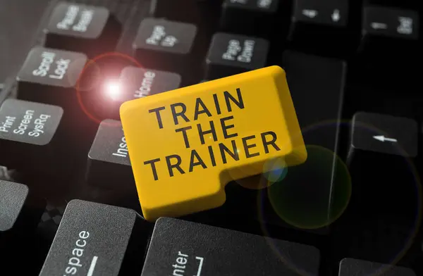Text Caption Presenting Train Trainer Business Overview Identified Teach Mentor — Stock Photo, Image