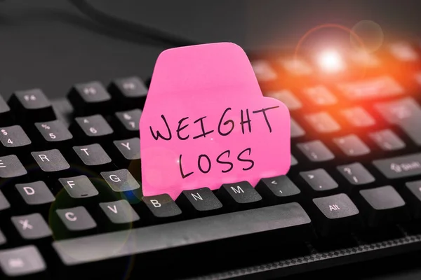 Zeichen Für Gewichtsverlust Geschäftsübersicht Verringerung Der Körperflüssigkeit Muskelmasse Reduzieren Fett — Stockfoto