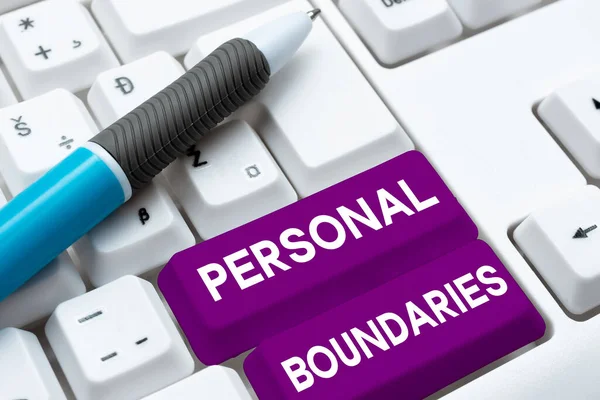 Writing Displaying Text Personal Boundaries Business Showcase Something Indicates Limit — 스톡 사진