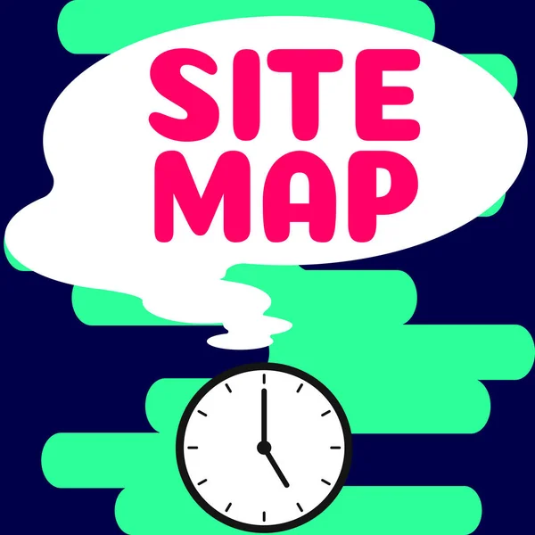 Textschild Mit Site Map Business Schaufenster Das Benutzern Und Suchmaschinen — Stockfoto