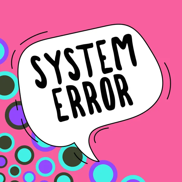 Escribir Mostrando Error Del Sistema Texto Escaparate Negocios Fallo Tecnológico — Foto de Stock