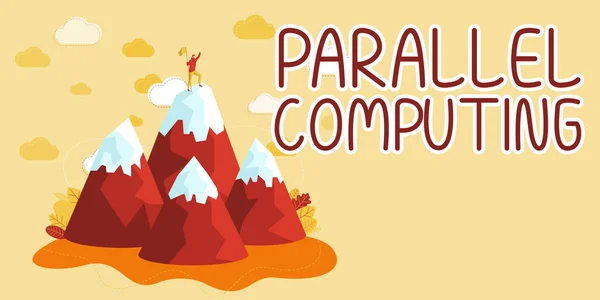 Ruční Psaní Znamení Parallel Computing Obchodní Koncept Simultánní Výpočet Pomocí — Stock fotografie