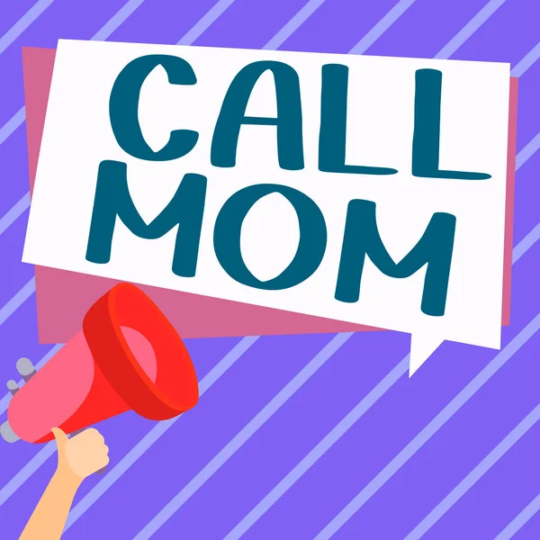 Handwriting Text Call Mom Concept Meaning Attempting Communicate Mother Using — Stock Photo, Image