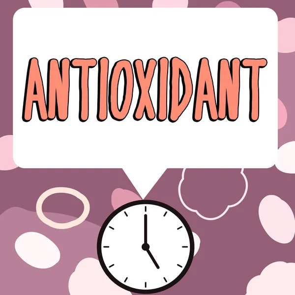 Conceptual Caption Antioxidant Business Showcase Substance Inhibits Oxidation Reactions Oxygen — Fotografia de Stock