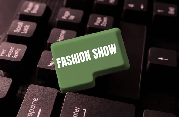 Schreiben Von Textanzeigen Fashion Show Business Konzept Ausstellung Die Arten — Stockfoto