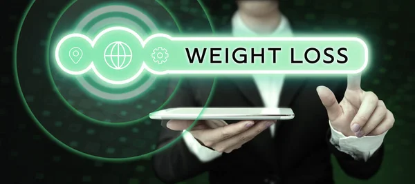 Inspiration Zeigt Anzeichen Von Gewichtsverlust Business Ansatz Verringerung Der Körperflüssigkeit — Stockfoto
