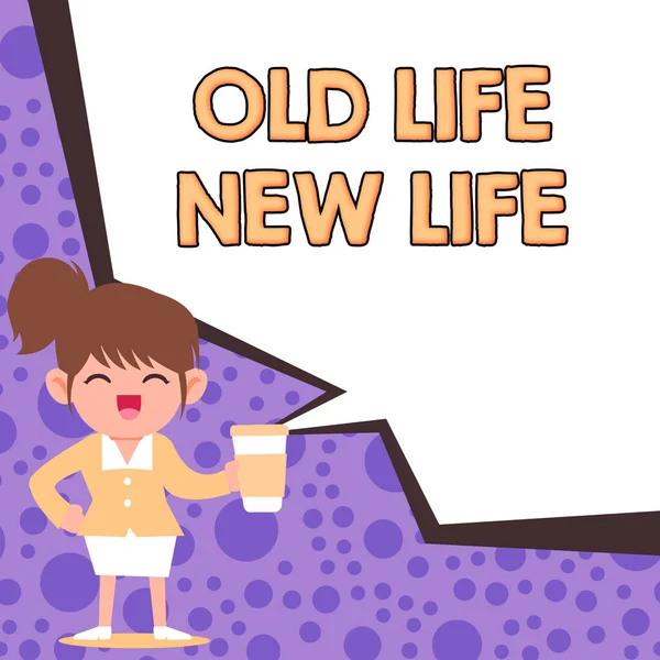 手写符号 新生活 新生活 新概念 意思是重新定义生活中的个人意义 设定新的生活目标 — 图库照片