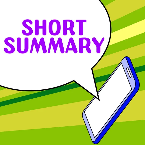 Handwriting Text Short Summary Business Approach Brief Statement Main Points — Stok fotoğraf