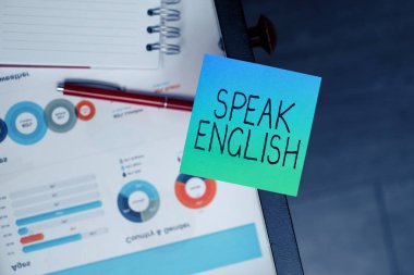 Hand writing sign Speak English, Internet Concept Study another Foreign Language Online Verbal Courses